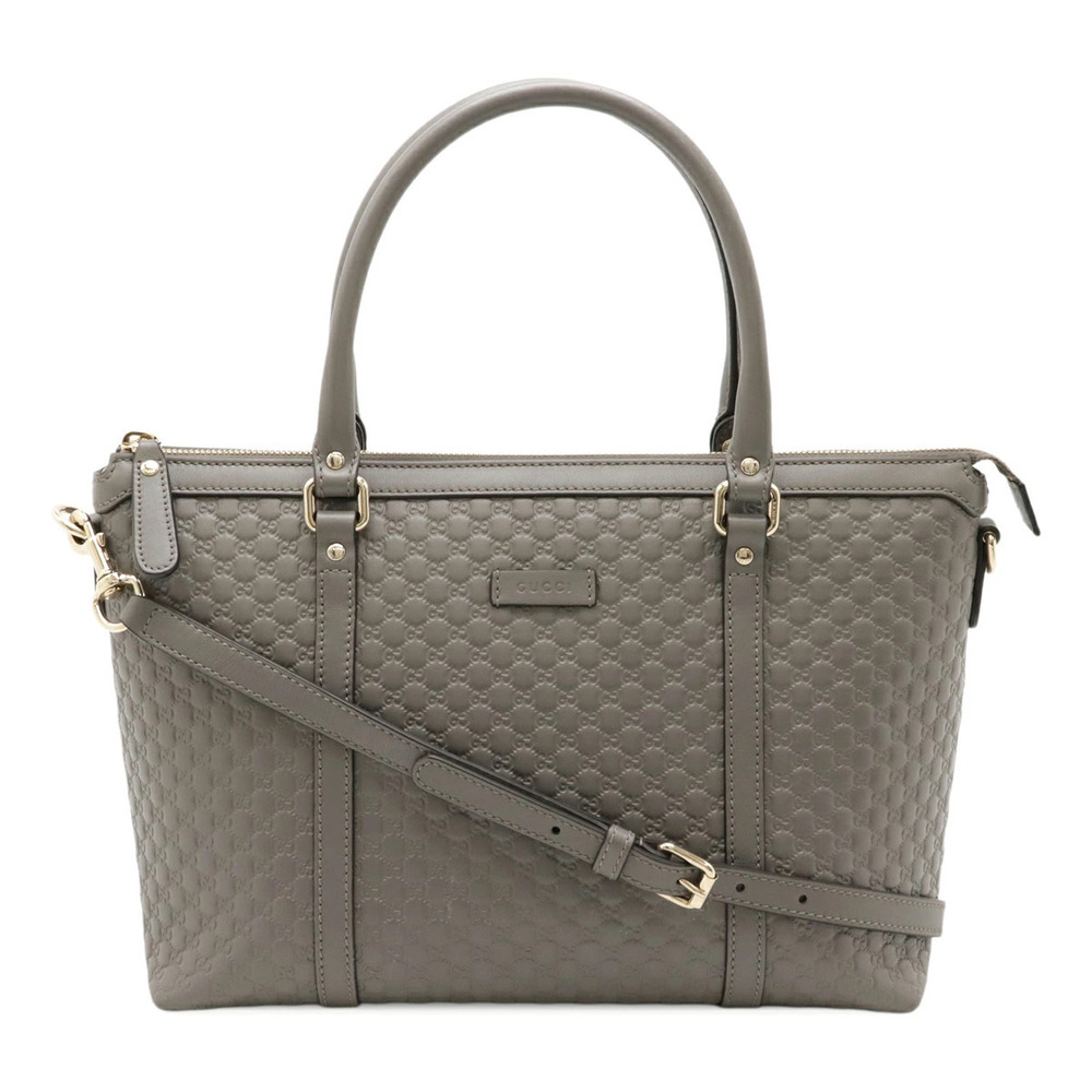 Gucci Microguccissima Tote Bag Handbag Shoulder Leather Gray